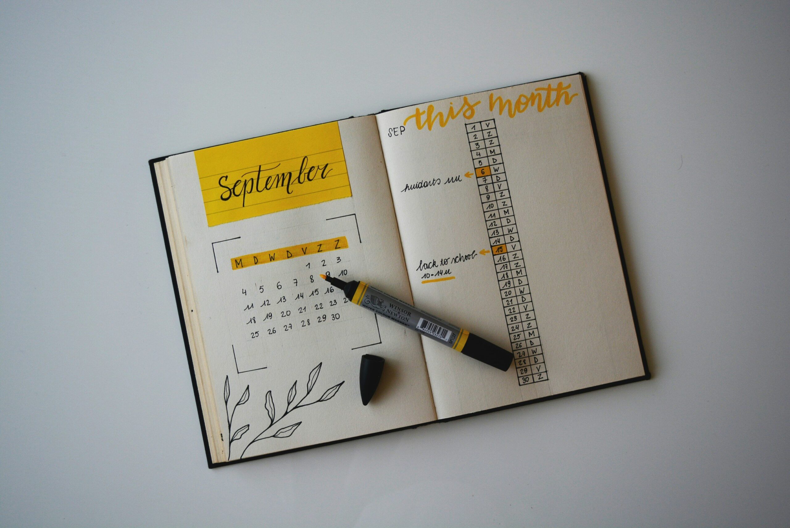 Example template in Notion showing integrated task list and journal
